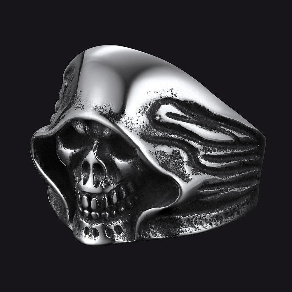 Gothic Grim Reaper Skull Ring Stainless Steel