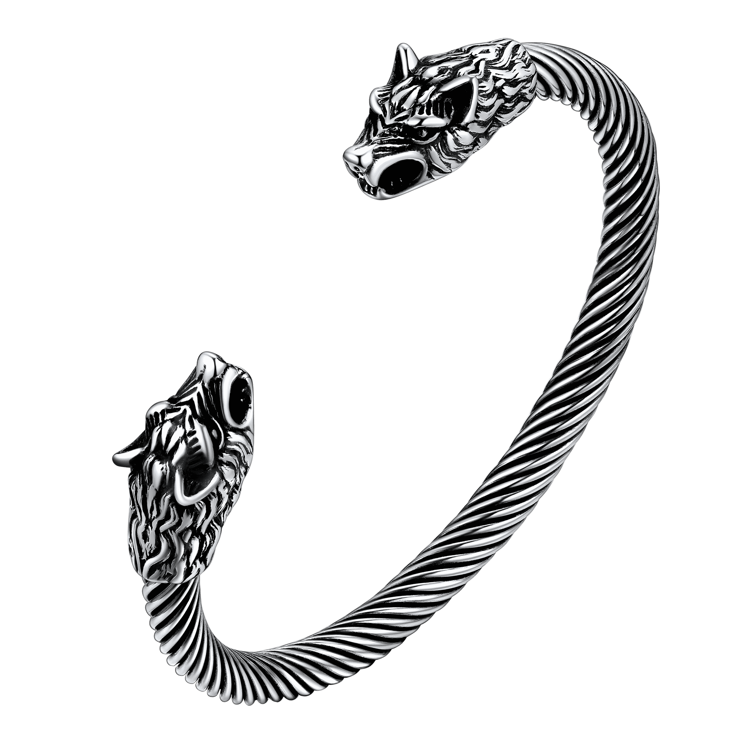 Viking Wolf Head Arm Ring Cuff Bracelet