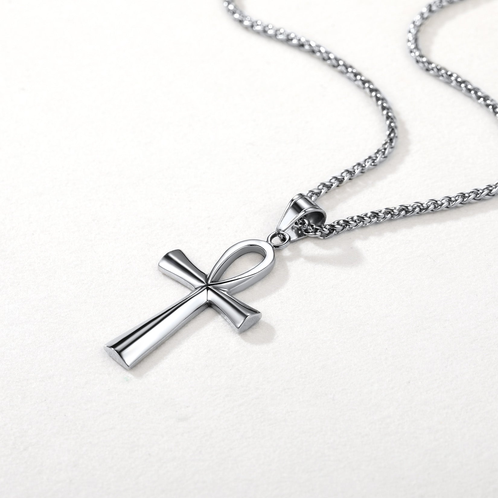 FaithHeart Egyptian Ankh Cross Necklace For Men FaithHeart