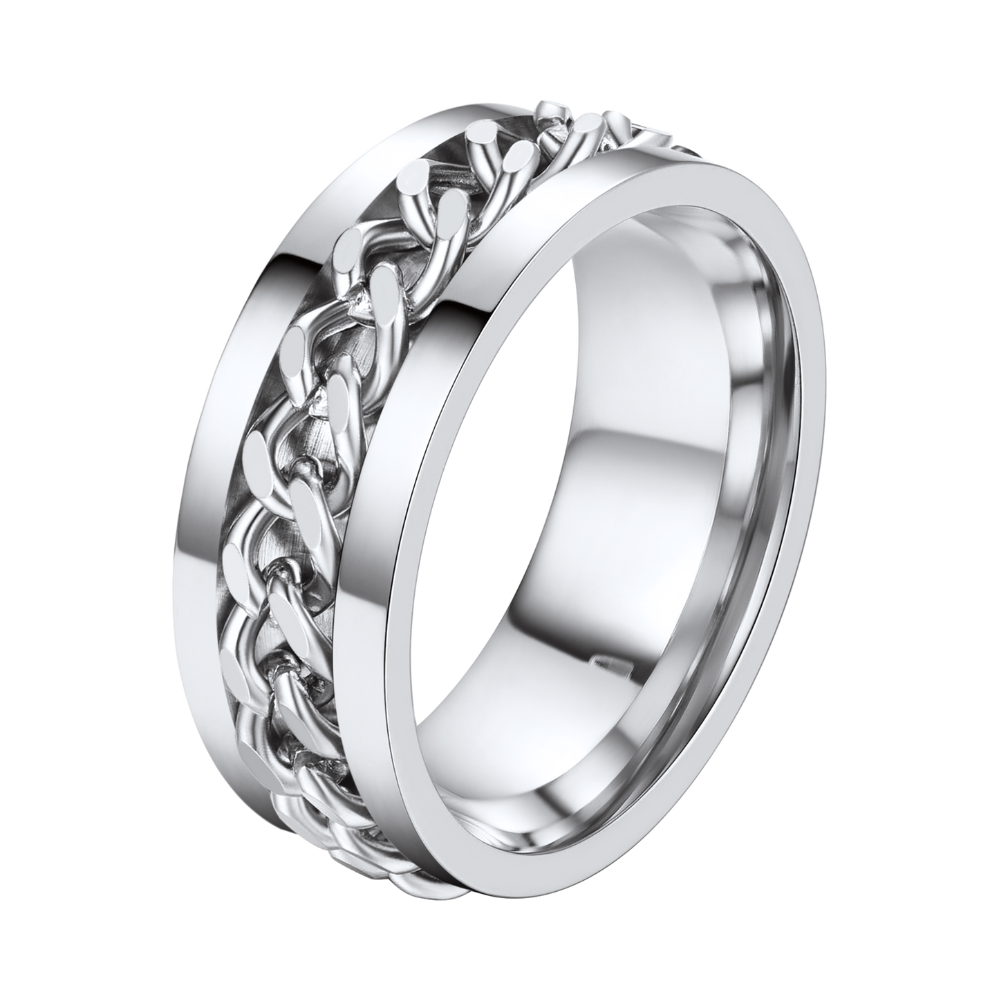 FaithHeart Cuban Chain Fidget Ring for Anxiety for Men FaithHeart