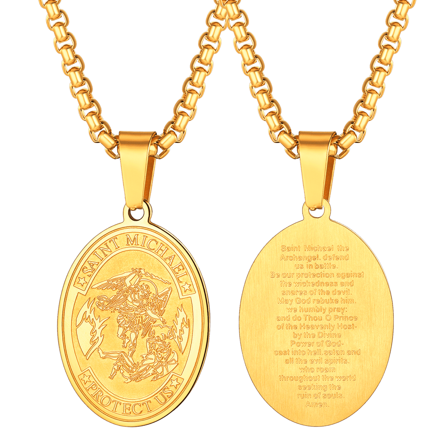 FaithHeart Archangel St. Michael Pendant Necklace Medal For Men FaithHeart