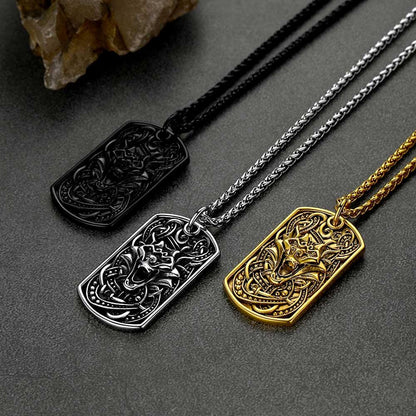 FaithHeart Viking Celtic Wolf Dog Tag Pendant Necklace for Men FaithHeart