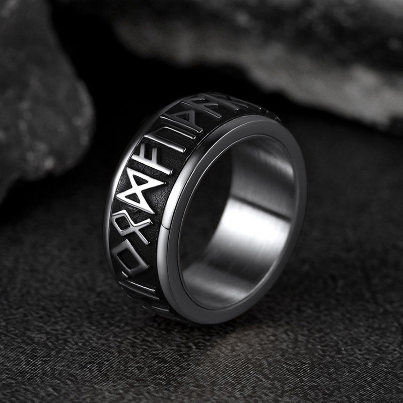 FaithHeart Norse Viking Rune Spinner Ring For Anxiety For Men FaithHeart