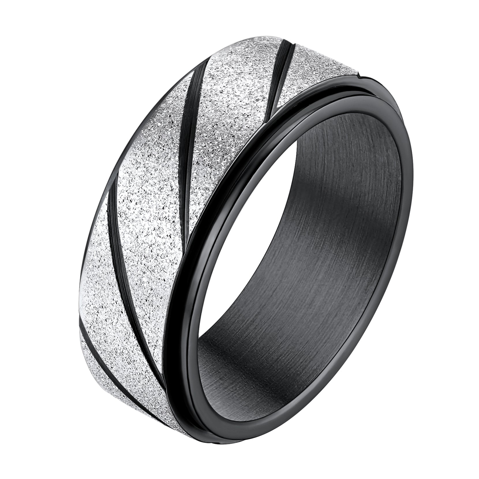 FaithHeart Men's Fashion Fidget Ring for Anxiety Stainless Steel FaithHeart