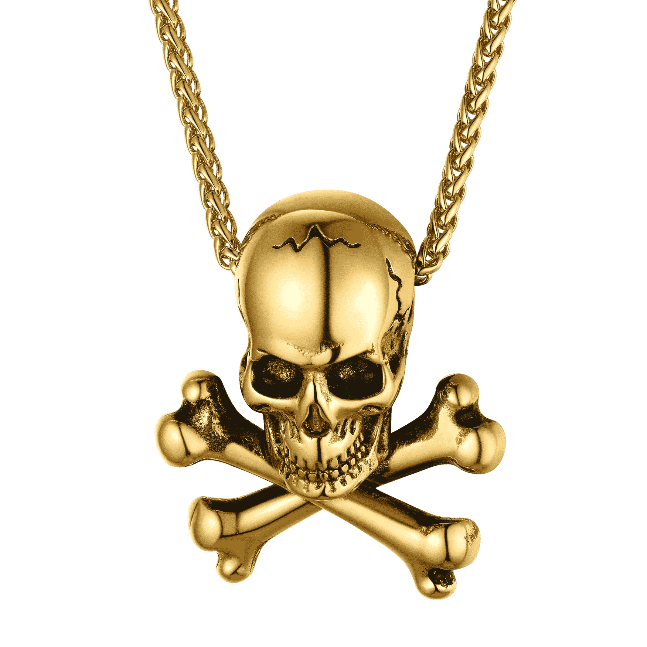 FaithHeart Gothic Pirate Skull Crossbones Necklace For Men FaithHeart