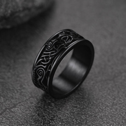 FaithHeart Viking Celtic Wolf Ring For Men FaithHeart