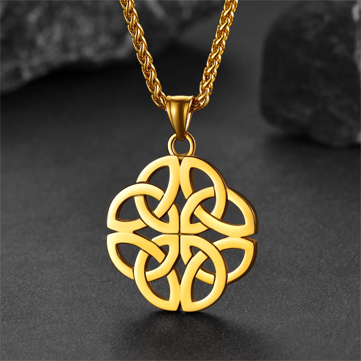 FaithHeart Viking Irish Celtic Knot Necklace For Men FaithHeart