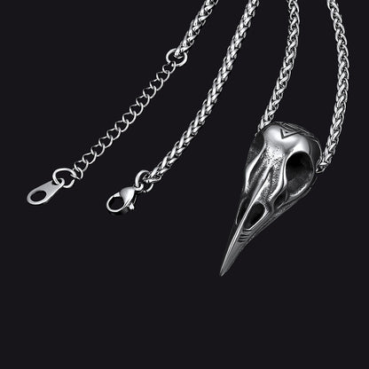 FaithHeart Viking Raven Skull Necklace with Celtic Knot for Men FaithHeart