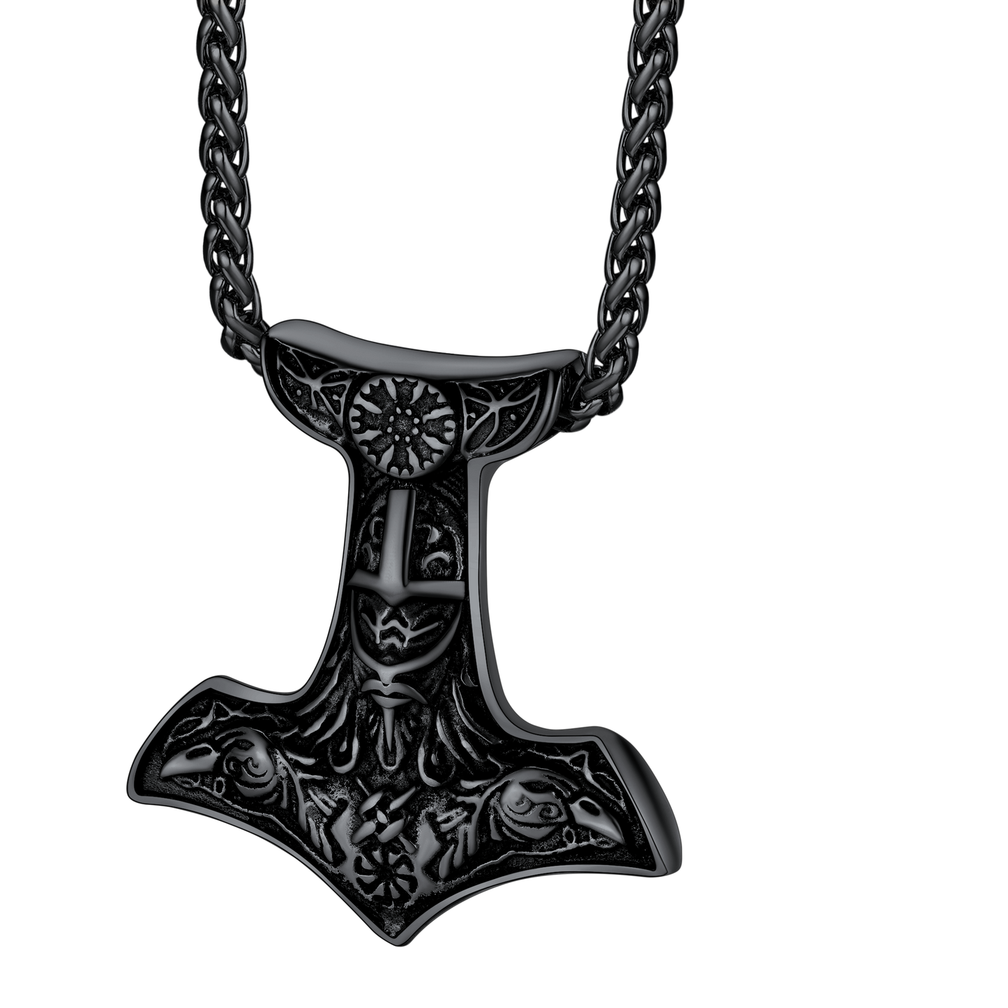 FaithHeart Viking Thor's Hammer Necklace Odin Mjolnir Pendant for Men FaithHeart
