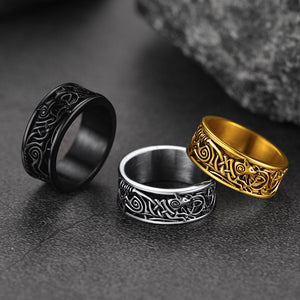 FaithHeart Viking Celtic Wolf Ring For Men FaithHeart