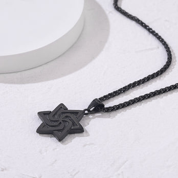 FaithHeart Retro Jewish Star Of David Necklace For Men FaithHeart