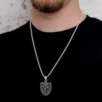 FaithHeart Norse Viking Compass Deer Necklace For Men FaithHeart