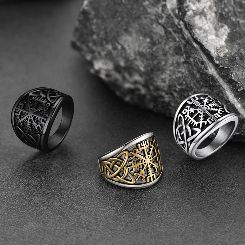 FaithHeart Viking Compass Ring with Celtic Knot for Men FaithHeart