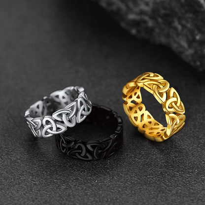 FaithHeart Viking Celtic Knot Ring Triquetra Ring For Men FaithHeart