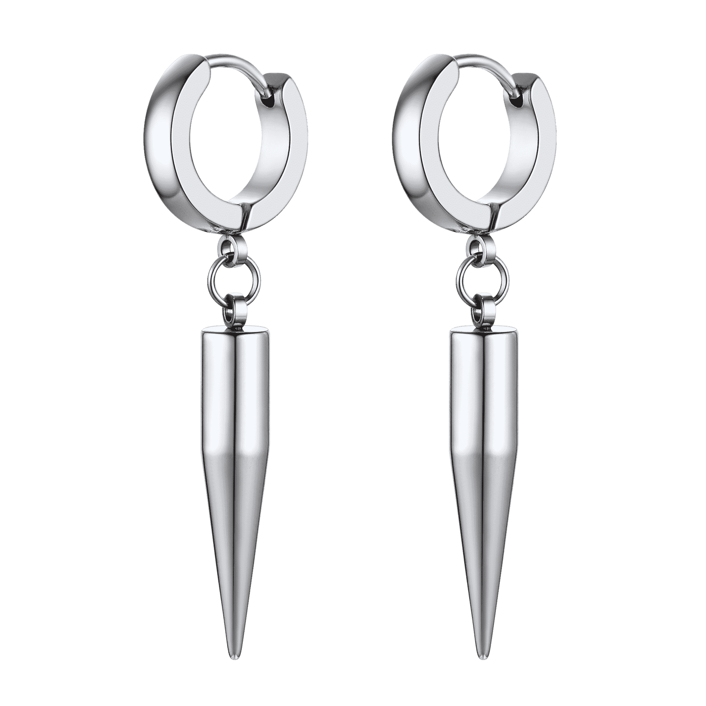 FaithHeart Punk Long Spike Drop Hoop Earrings For Men FaithHeart