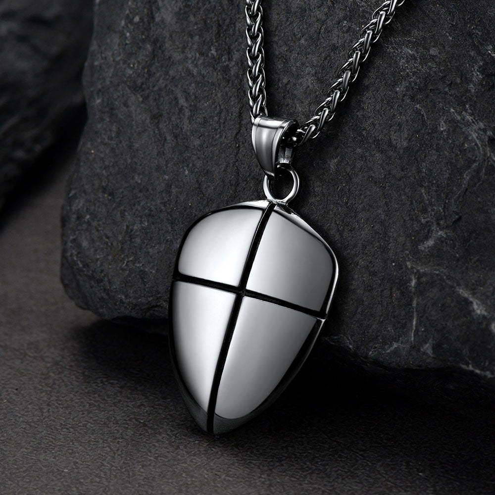 FaithHeart Christian Shield Joshua 1:9 Cross Necklace For Men FaithHeart