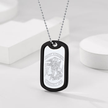 FaithHeart Military Saint Michael Necklace Dog Tag for Men FaithHeart