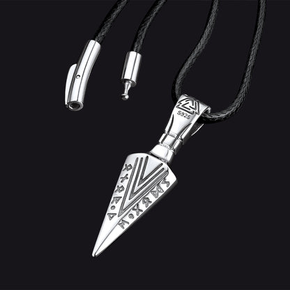 FaithHeart Viking Gungnir Spear Necklace For Men With Valknut FaithHeart