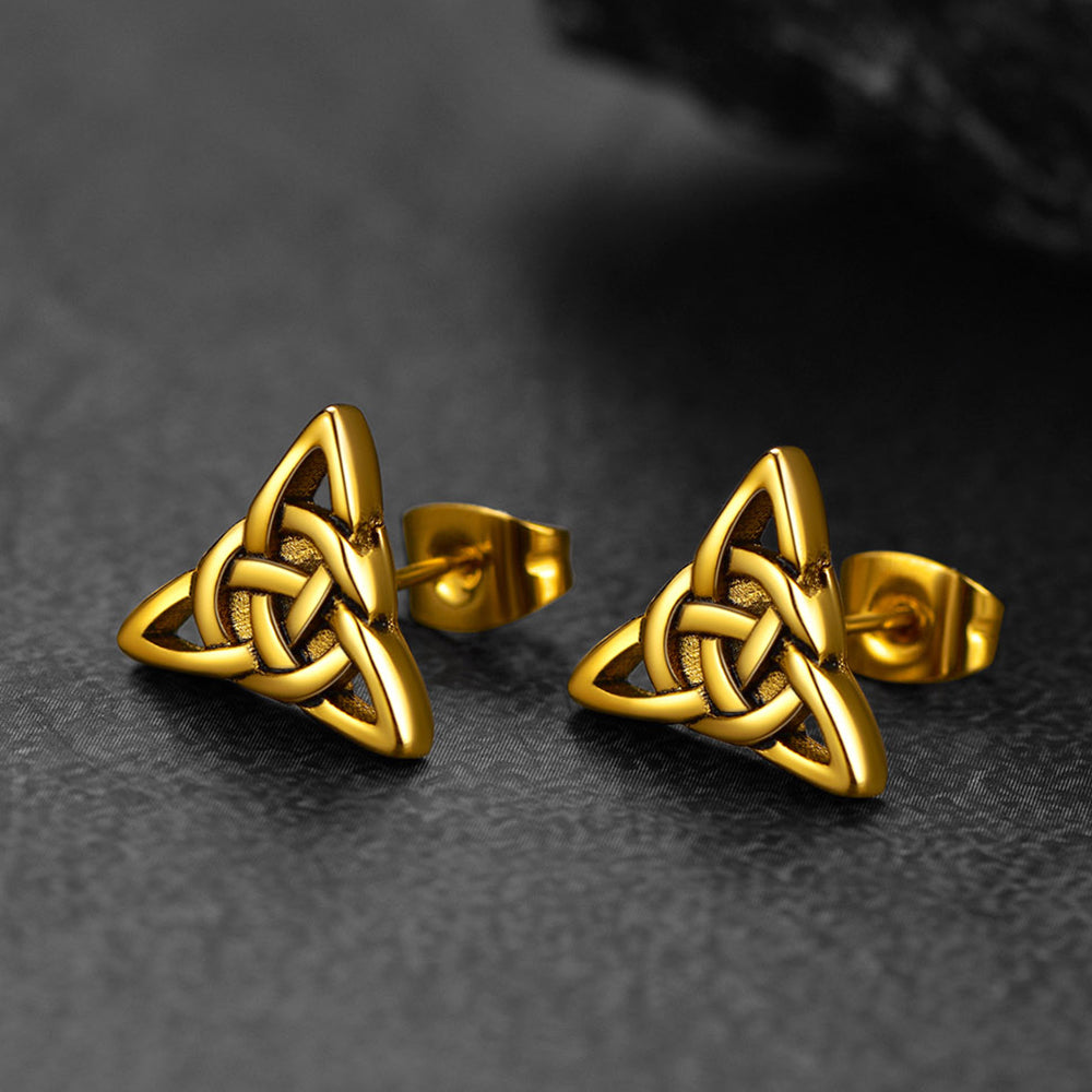 FaithHeart Trinity Celtic Knot Stud Earrings For Men FaithHeart
