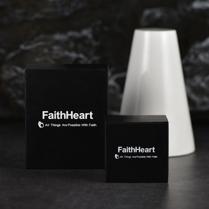 FaithHeart Christian Dog Tag Pendant with Cross Necklace For Men FaithHeart