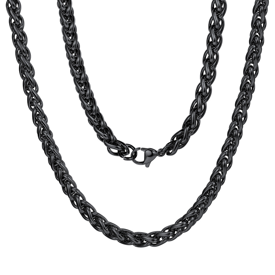 FaithHeart Stainless Steel Spiga Wheat Chain Necklace for Men Women,18''-30'' FaithHeart