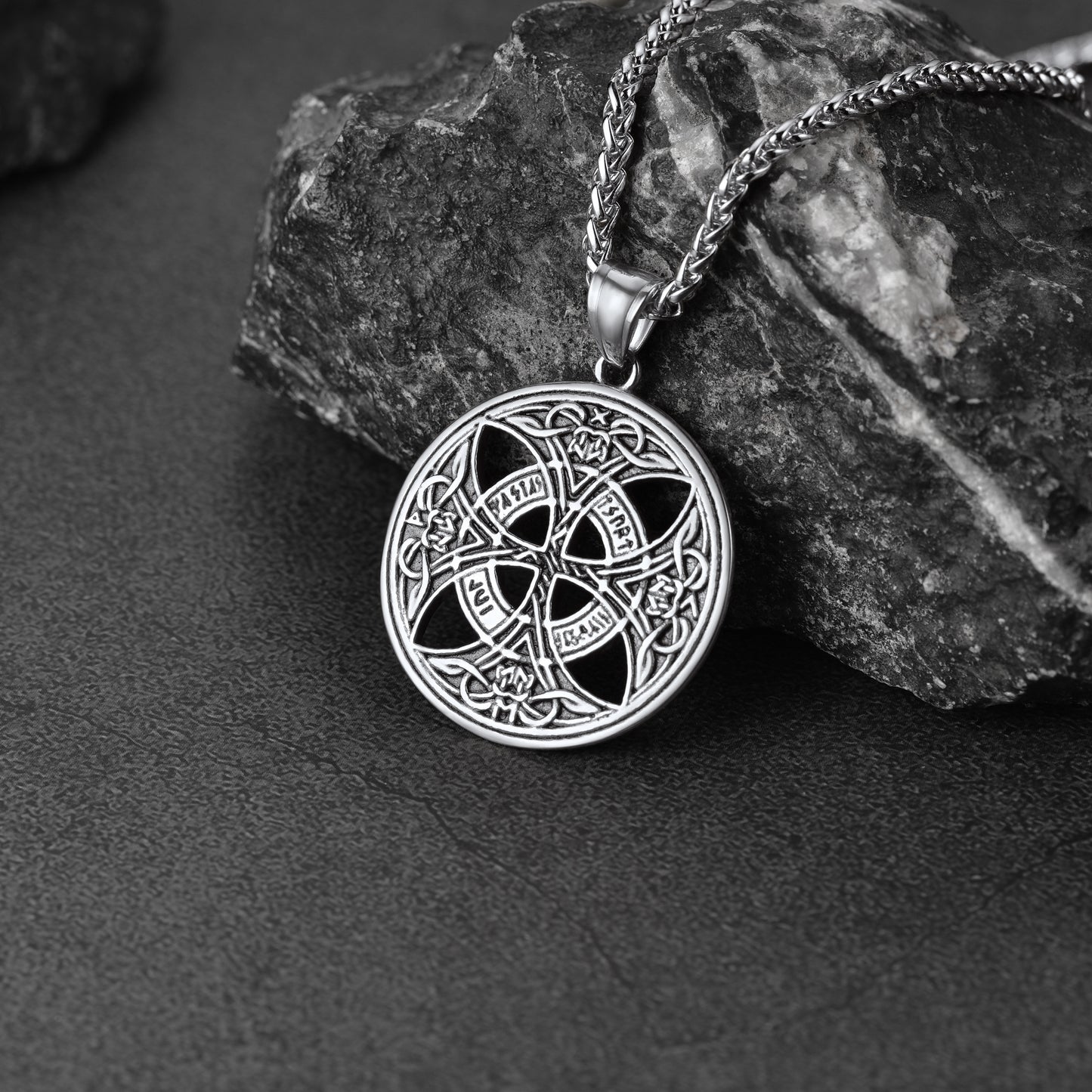 FaithHeart Viking Celtic Love Knot Necklace For Men With Rune FaithHeart