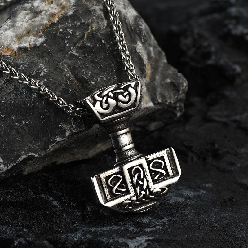 FaithHeart Norse Viking Thor's Hammer Necklace Mjolnir Pendant for Men FaithHeart