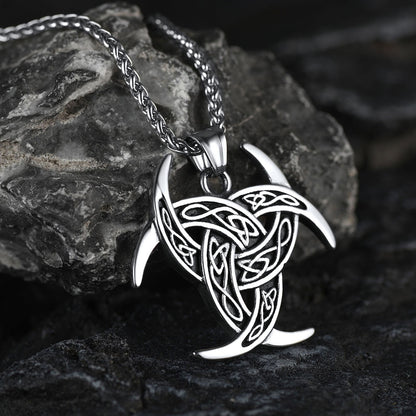 FaithHeart Viking Odin Triple Horn Necklace for Men FaithHeart