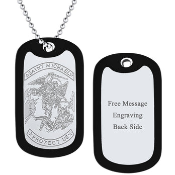 FaithHeart Military Saint Michael Necklace Dog Tag for Men FaithHeart