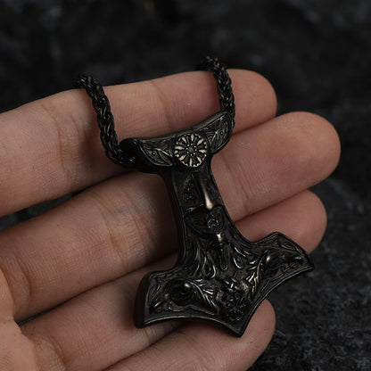 FaithHeart Viking Thor's Hammer Necklace Odin Mjolnir Pendant for Men FaithHeart