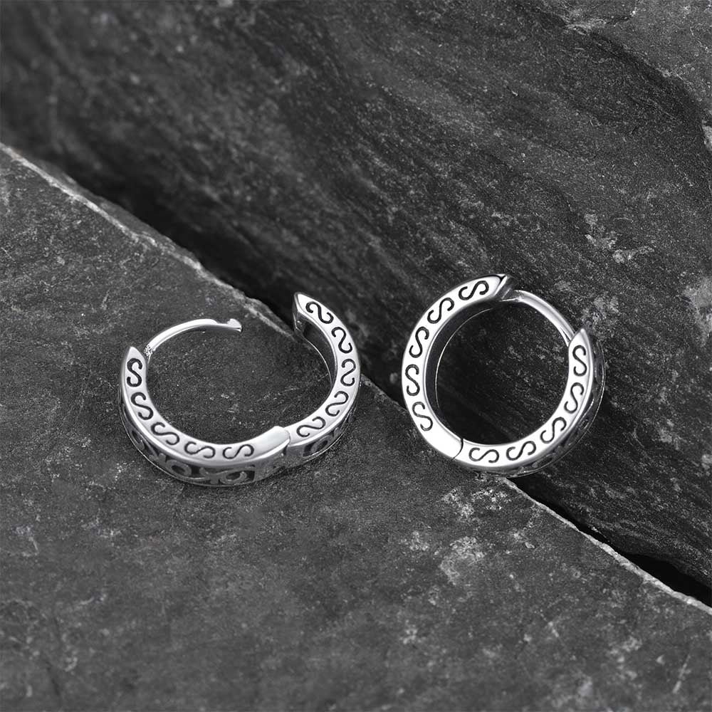 FaithHeart 925 Sterling Silver Celtic Huggie Hoop Earrings For Men FaithHeart