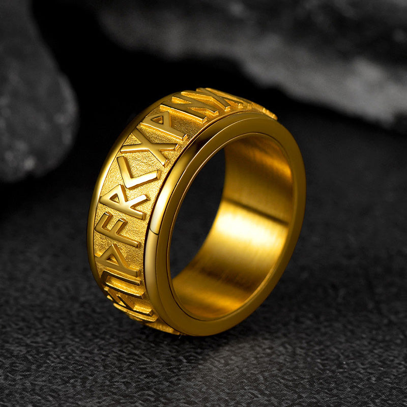 FaithHeart Norse Viking Rune Spinner Ring For Anxiety For Men FaithHeart