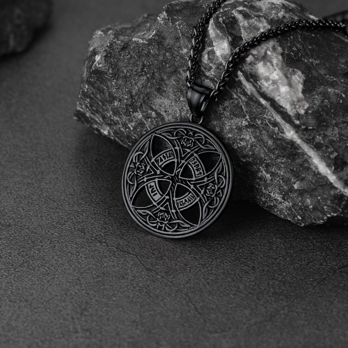 FaithHeart Viking Celtic Love Knot Necklace For Men With Rune FaithHeart