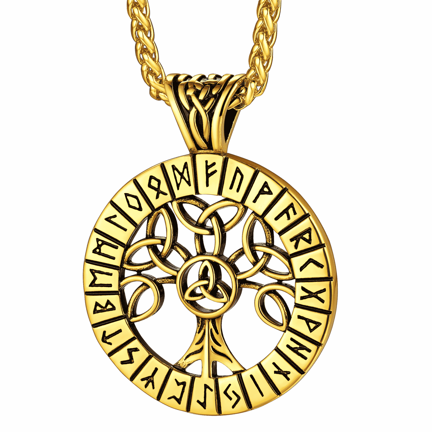 FaithHeart Norse Viking Rune Tree Of Life Necklace For Men FaithHeart