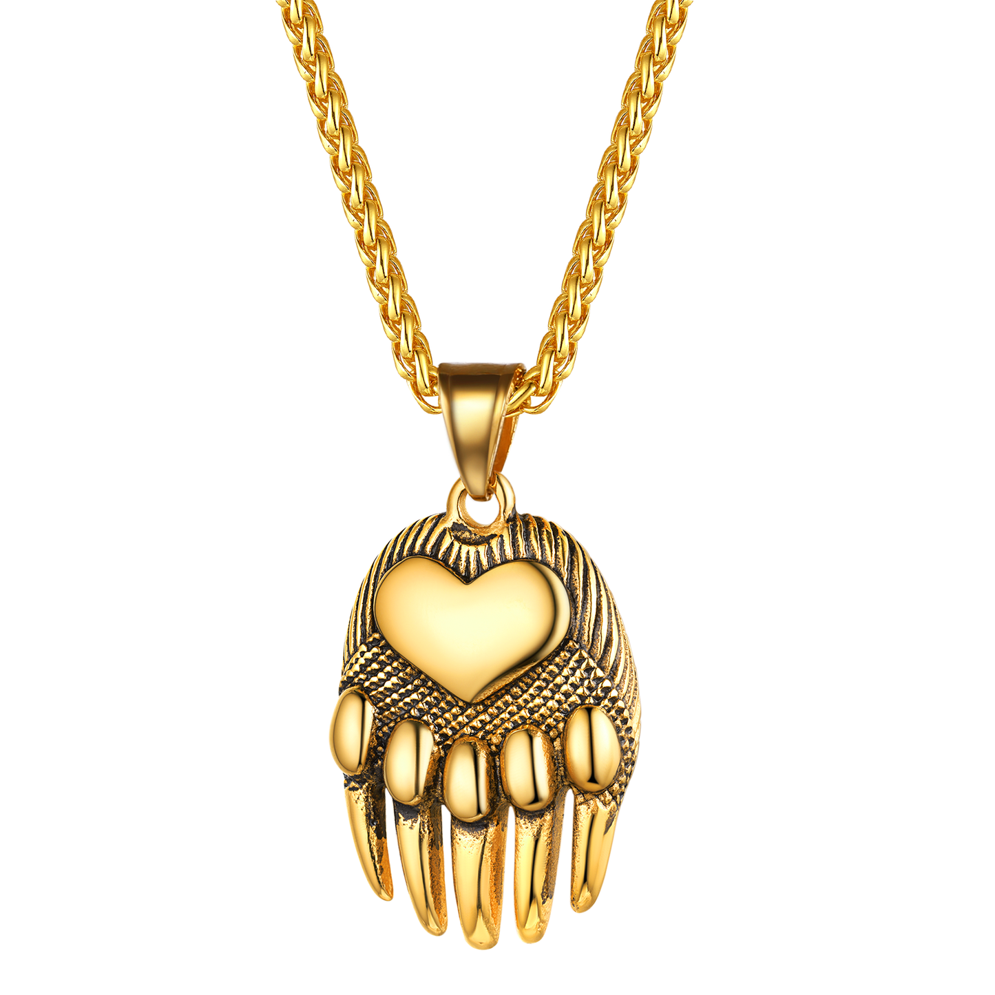FaithHeart Viking Bear Paw Pendant Necklace for Men FaithHeart