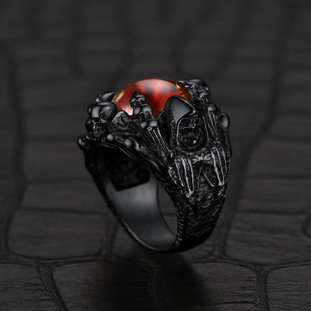 FaithHeart Biker Eye of Sauron Ring Dragon Claw Ring For Men FaithHeart