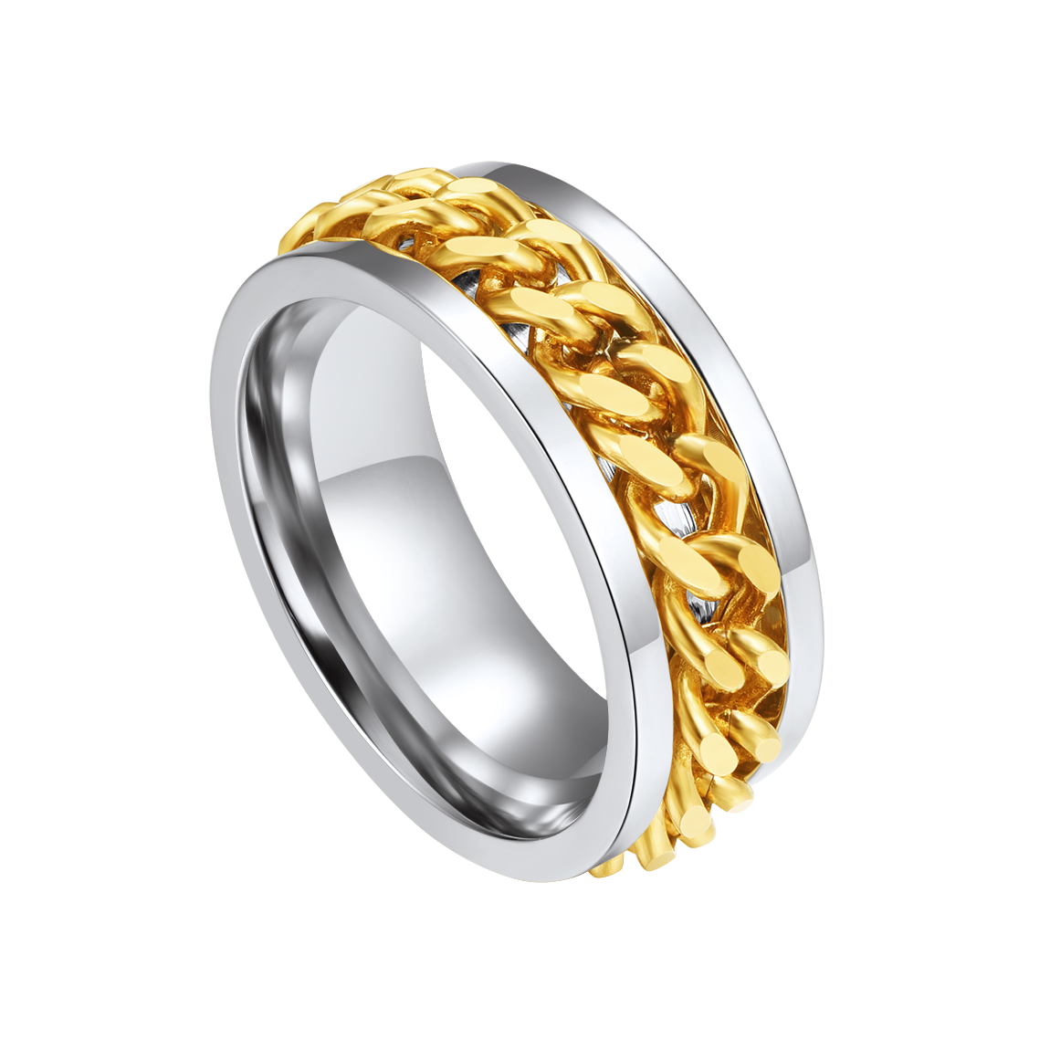 FaithHeart Cuban Chain Fidget Ring for Anxiety for Men FaithHeart