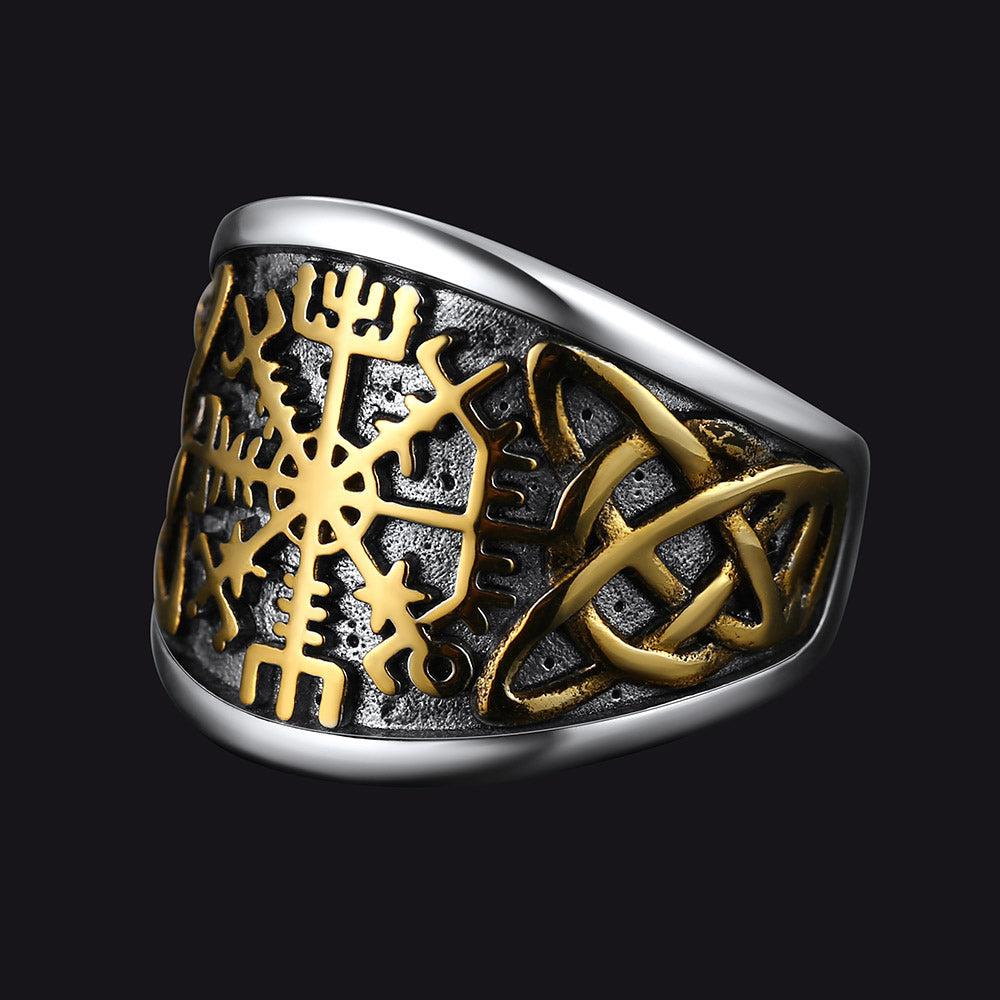 FaithHeart Viking Compass Ring with Celtic Knot for Men FaithHeart