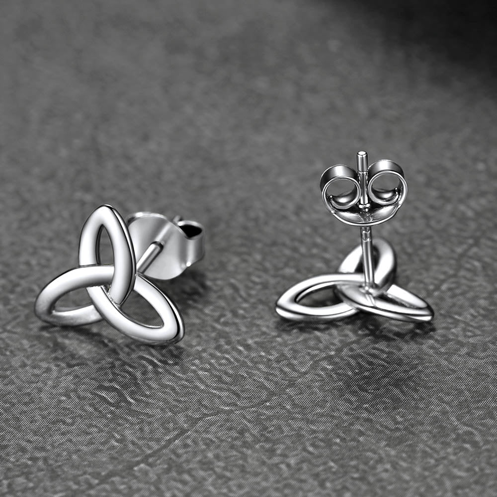 FaithHeart Trinity Celtic Knot Stud Earrings in Sterling Silver FaithHeart