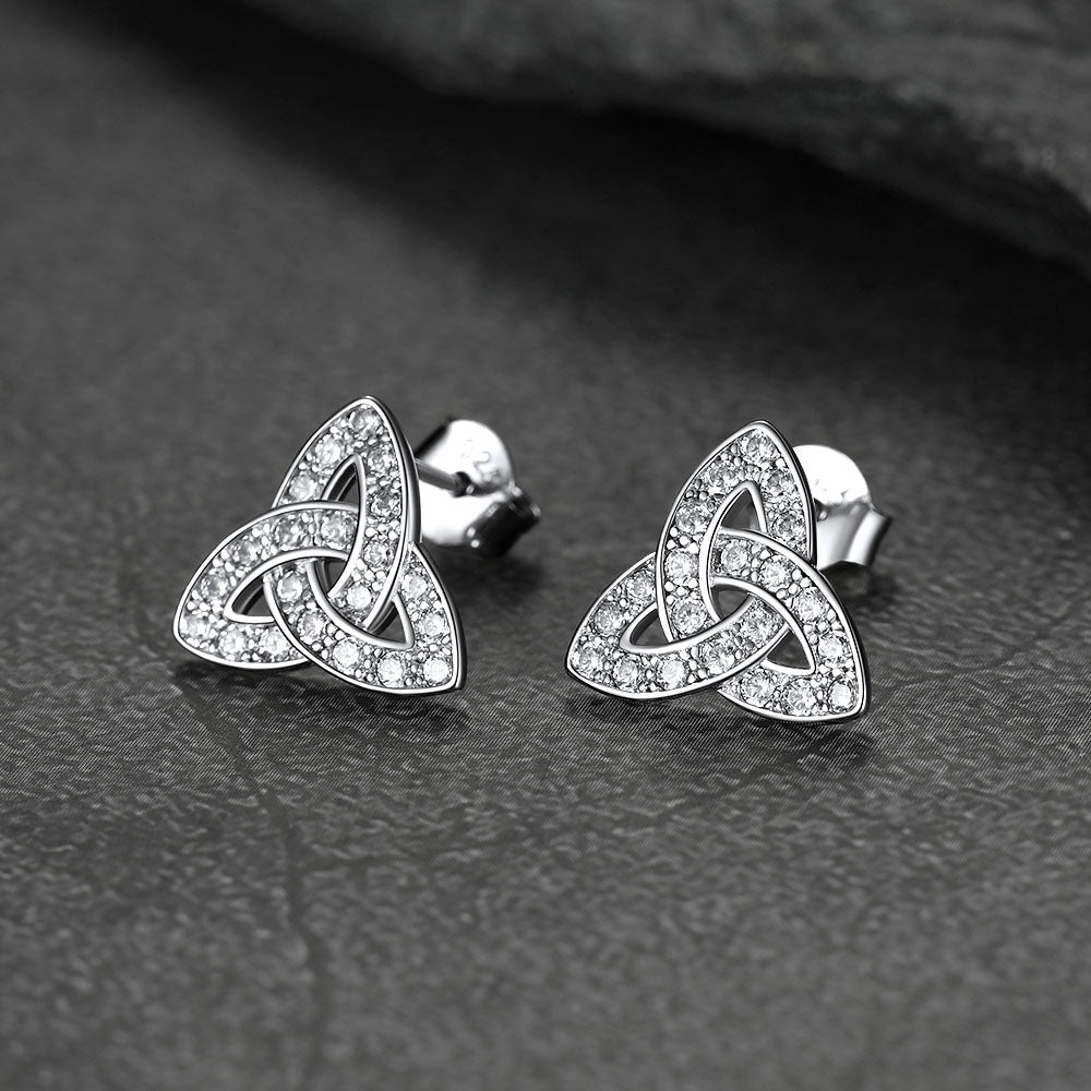FaithHeart Celtic Triangle Earrings in Sterling Silver FaithHeart