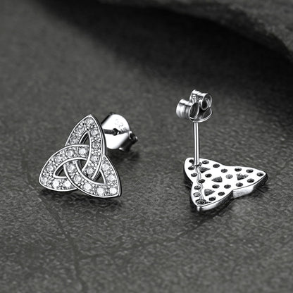 FaithHeart Celtic Triangle Earrings in Sterling Silver FaithHeart