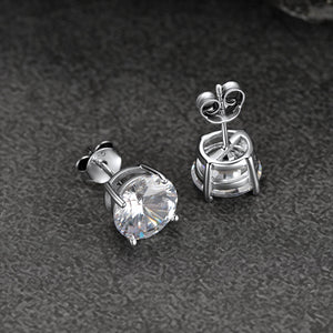 FaithHeart Sterling Silver Diamond Stud Earrings For Men FaithHeart