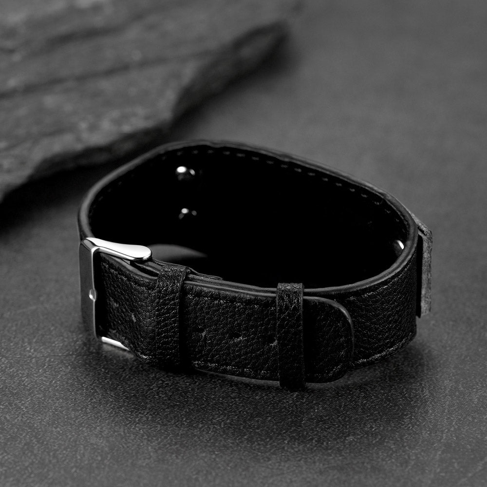 FaithHeart Personalized Picture Bracelets Engraved  Charm Cuff Leather Bracelet FaithHeart