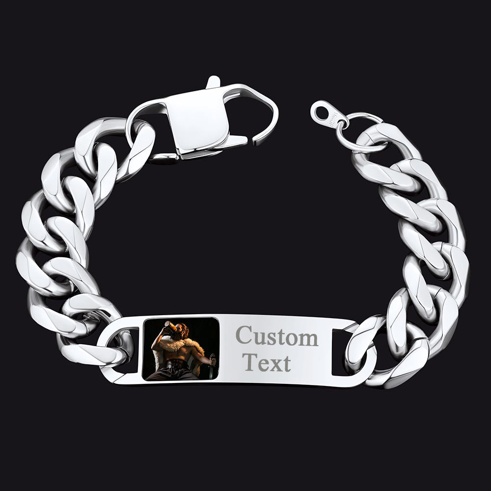 FaithHeart Custom Cuban Link Bracelet Stainless Steel Chain Wrist Bracelets FaithHeart