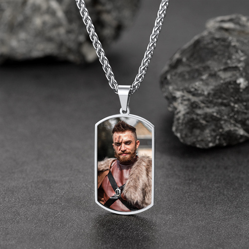 FaithHeart Personalized Photo Dog Tag Necklace with Picture for Men FaithHeart