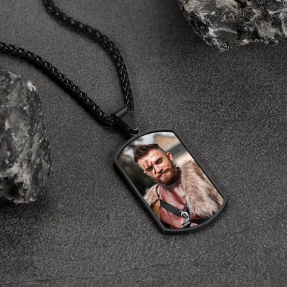 FaithHeart Personalized Photo Dog Tag Necklace with Picture for Men FaithHeart