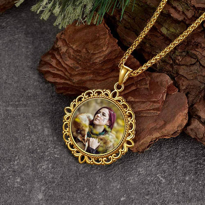 FaithHeart Custom Celtic Photo Pendant Memorial Necklace with Picture FaithHeart