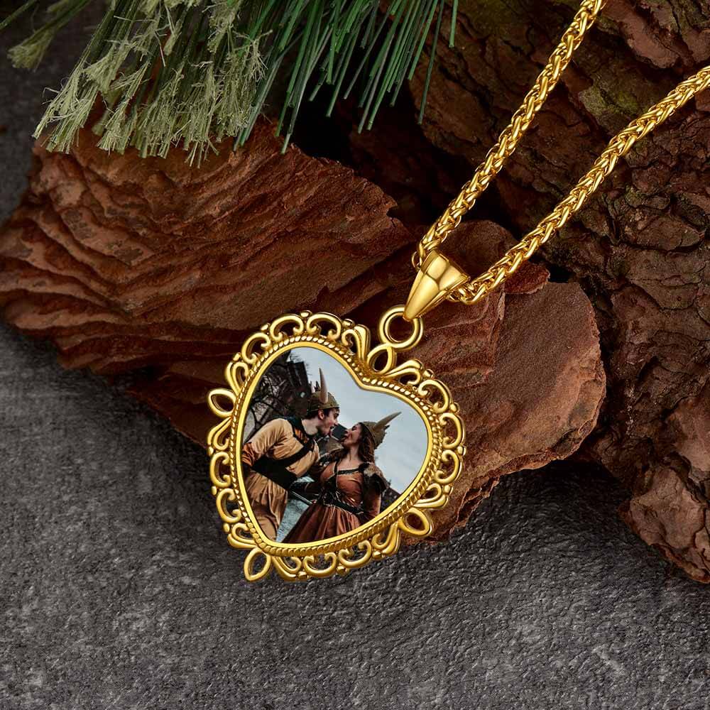 FaithHeart Custom Vintage Heart Picture Necklace Photo Pendant FaithHeart