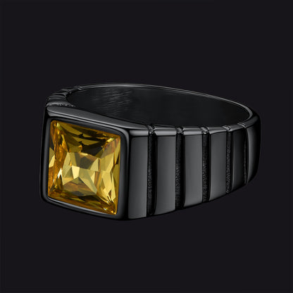 FaithHeart Birthstone Band Ring Gemstone Ring for Men FaithHeart