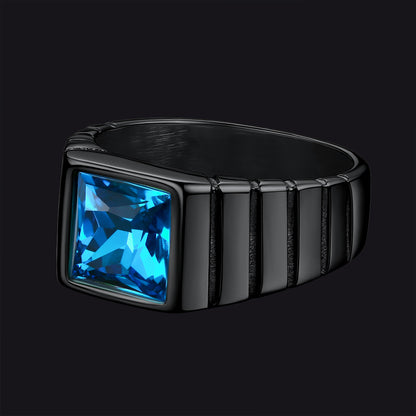 FaithHeart Birthstone Band Ring Gemstone Ring for Men FaithHeart